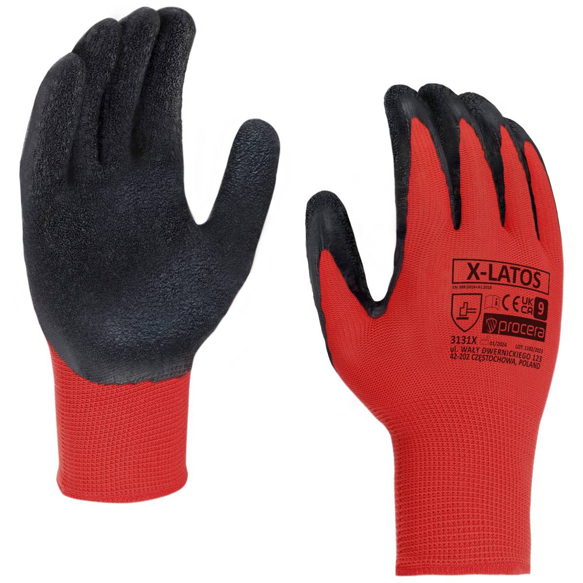 X-LATOS_1 Rękawice Ochronne X-LATOS RED - obrazek 1